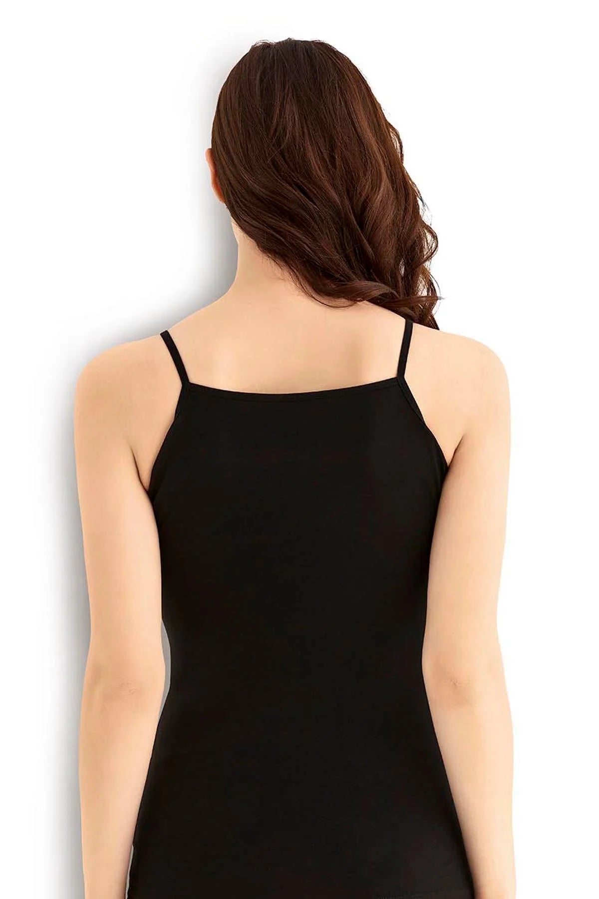 Kadın Beyaz Pamuklu Likralı İp Askılı Atlet-JİBER