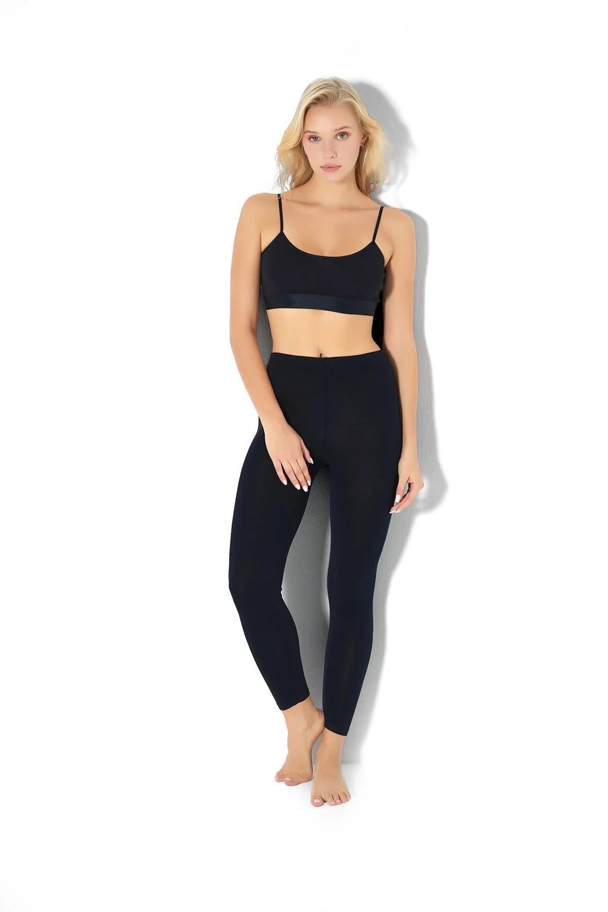 Kadın Siyah Uzun Tayt-JİBER