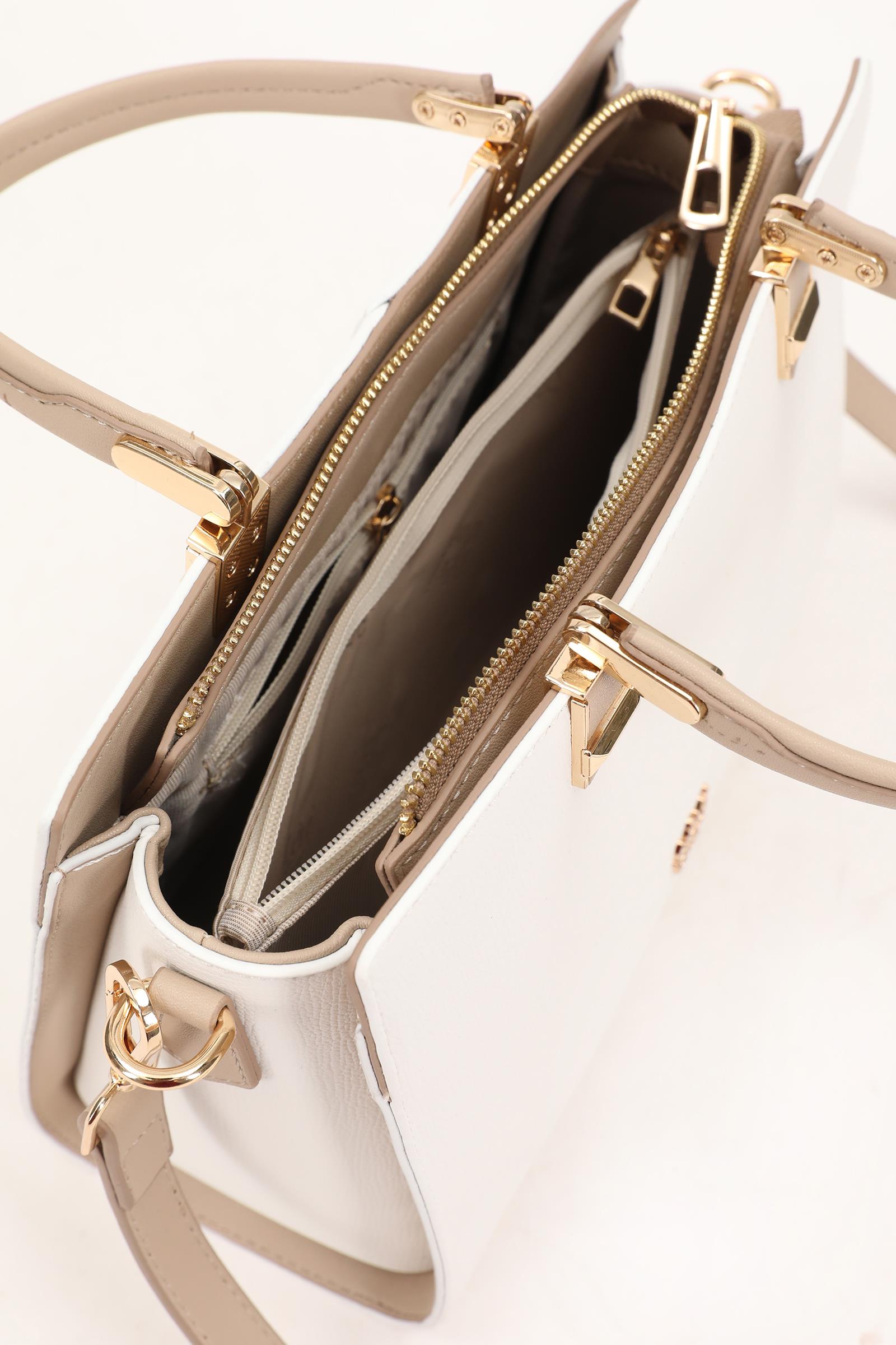 Kadın Çok Gözlü Çanta- Beyaz-Levidor