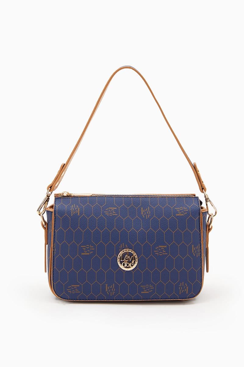 Kadın Petek Desenli Çanta-Lacivert-Levidor