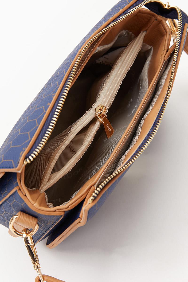 Kadın Petek Desenli Çanta-Lacivert-Levidor