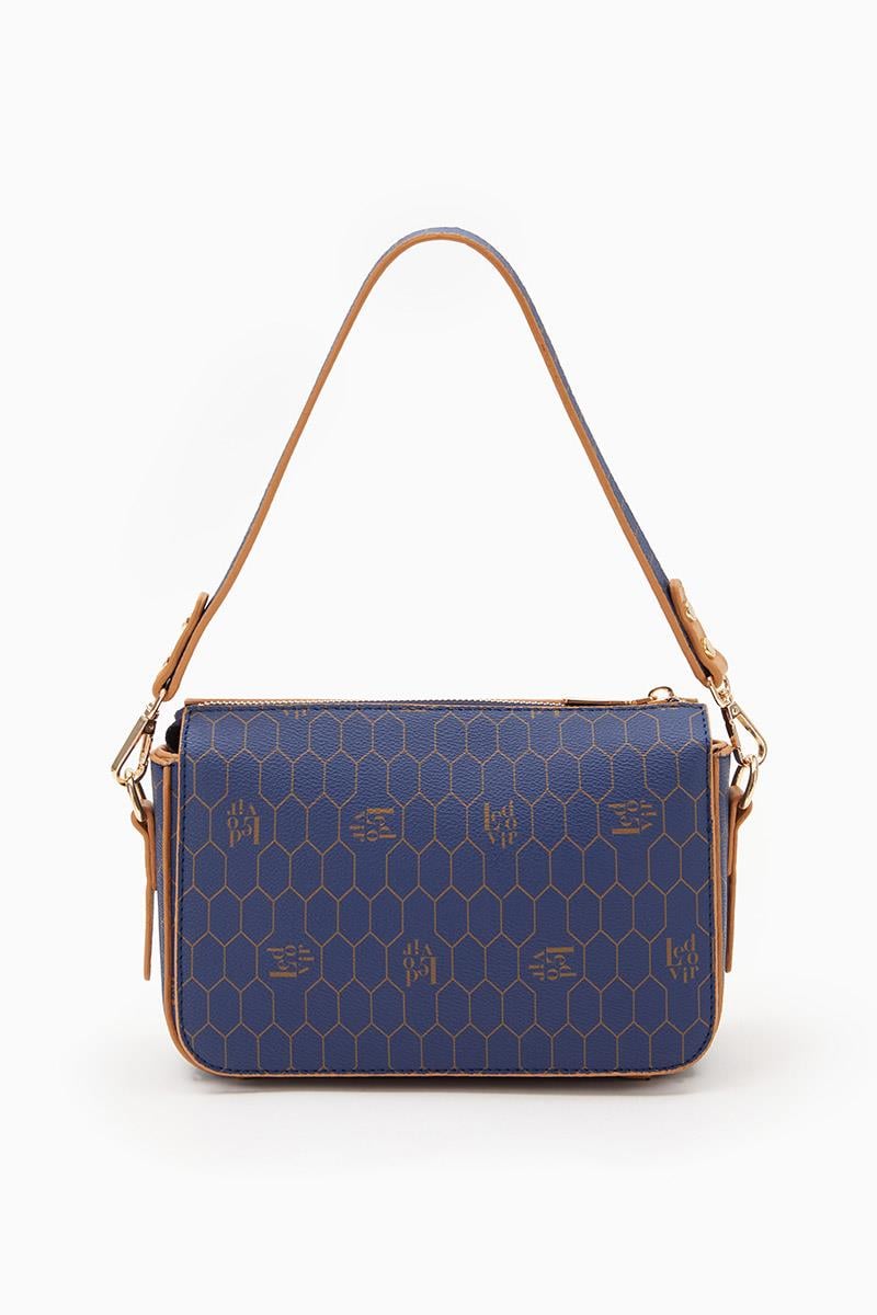 Kadın Petek Desenli Çanta-Lacivert-Levidor