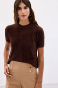 Sakallı Kısa  Kol Triko- Kahve