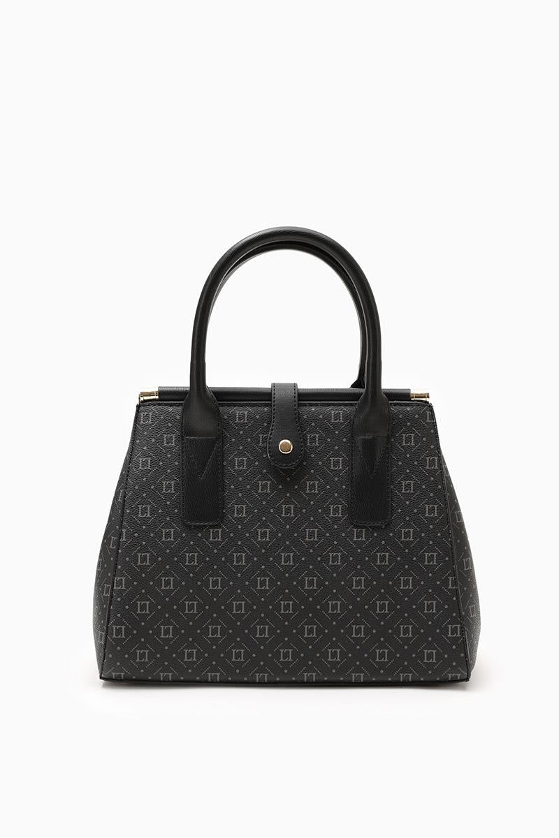 Kadın Baskılı El Çantası-Siyah-Levidor