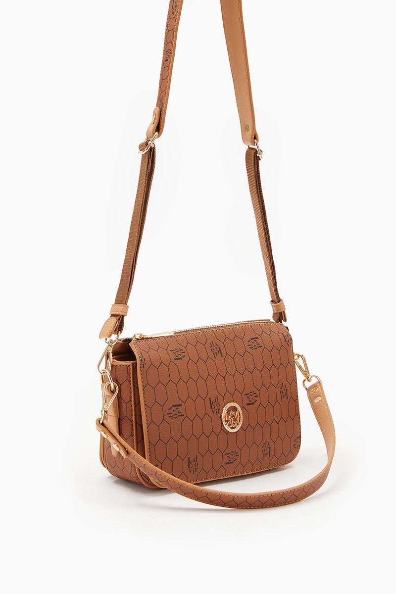 Kadın Petek Desenli Çanta-Kahve-Levidor