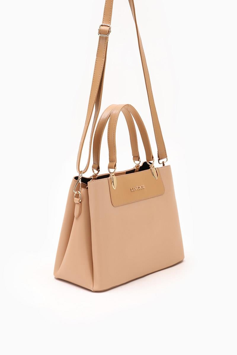 Kadın Üç Bölmeli Çanta-Vizon-Levidor