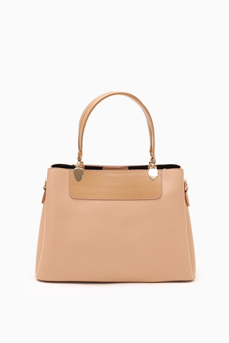 Kadın Üç Bölmeli Çanta-Vizon-Levidor