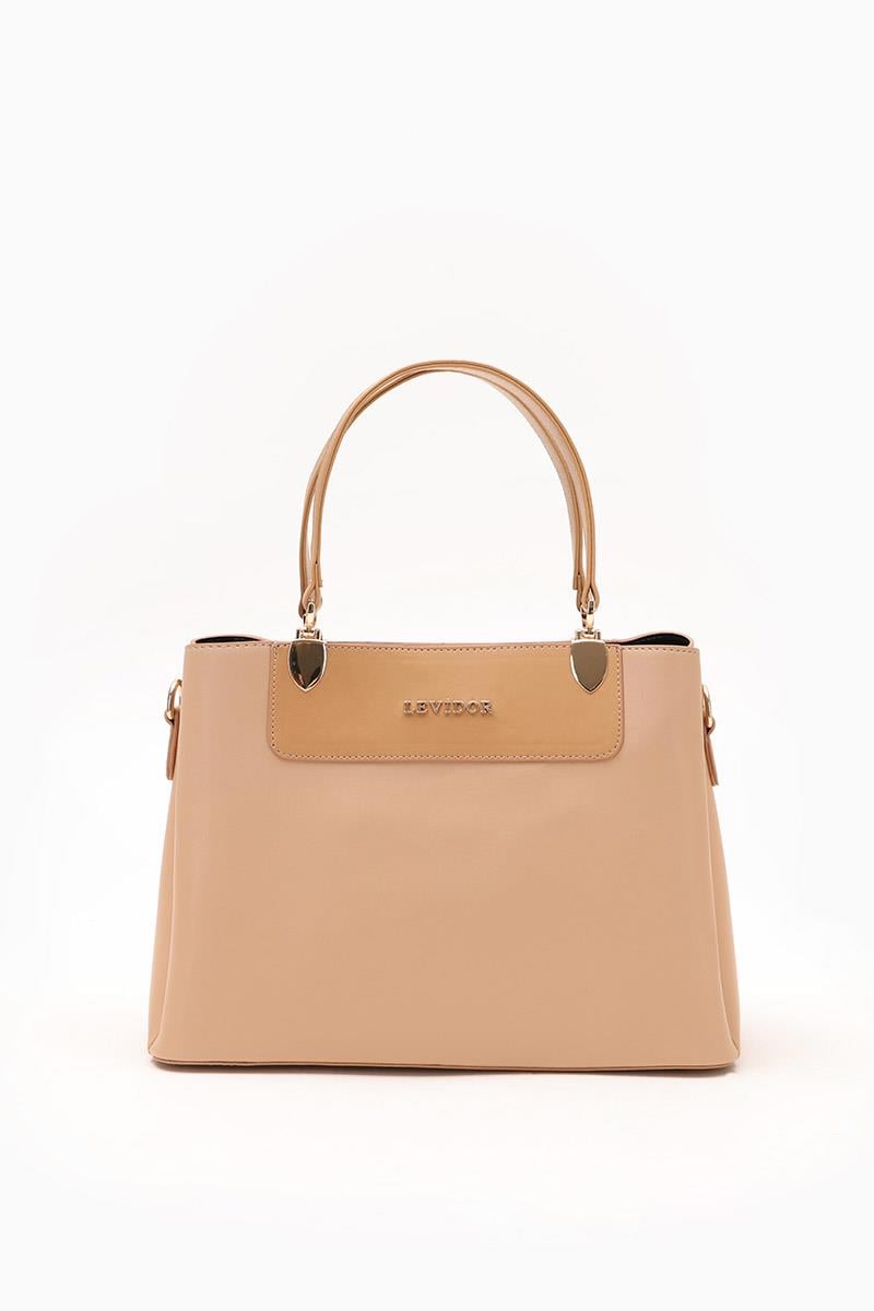 Kadın Üç Bölmeli Çanta-Vizon-Levidor